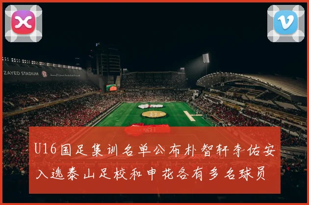 U16国足集训名单公布朴智轩李佑安入选泰山足校和申花各有多名球员参与